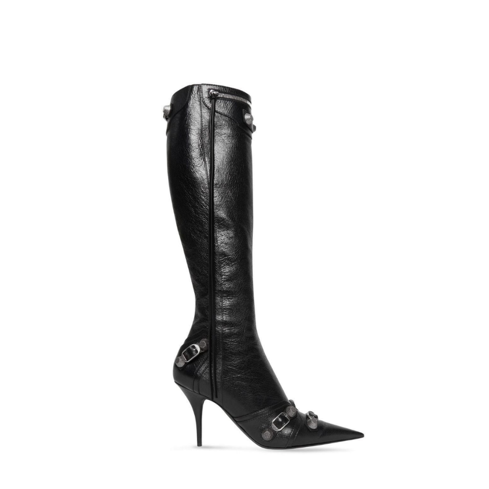 Black Cagole High Fashion buckles Knee High Boots