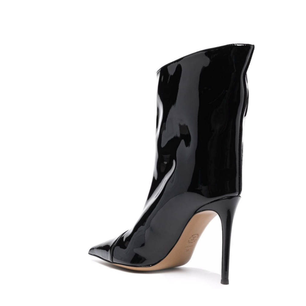 Black High Fashion Metallic Ankle Boots