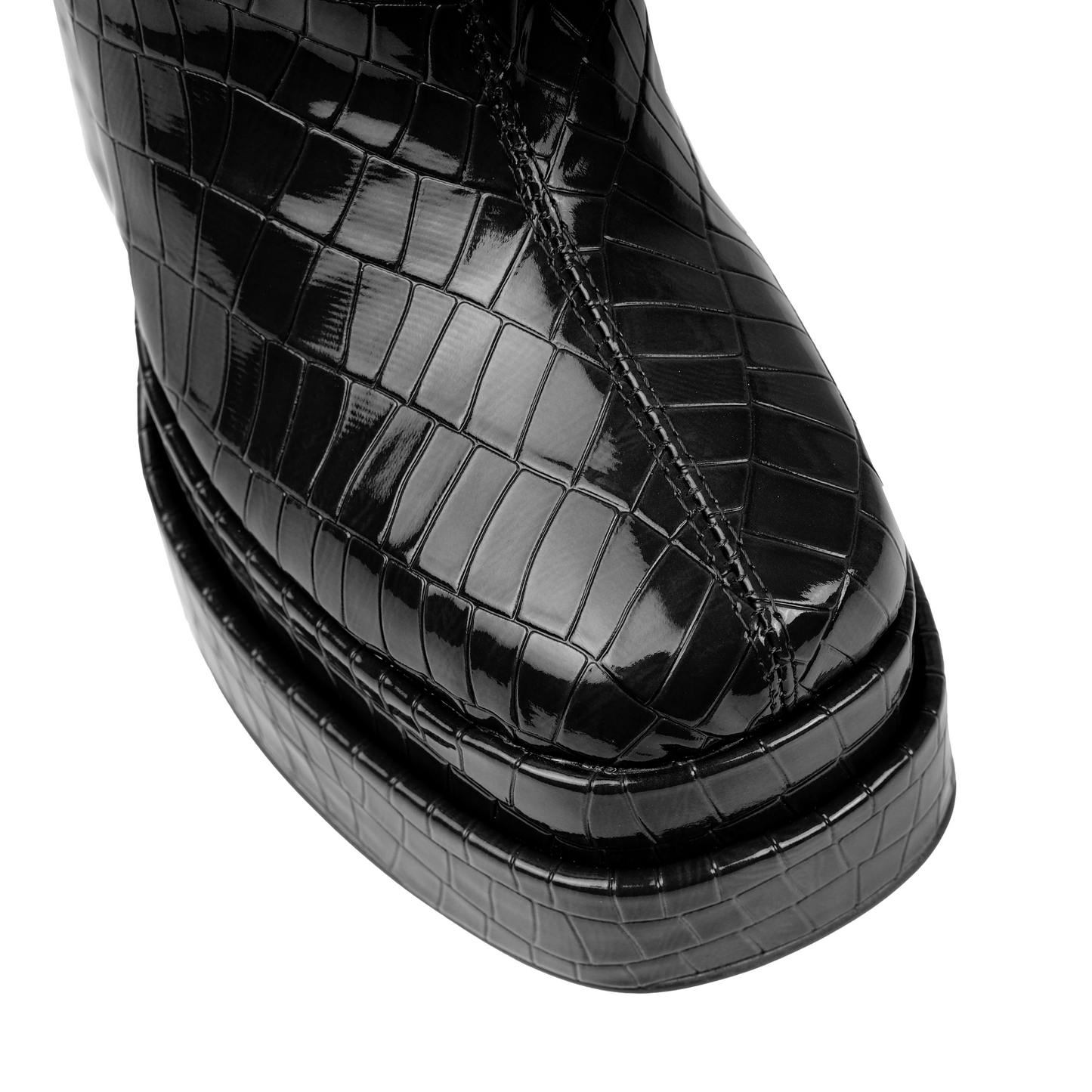 Croc Black Double Platform Ankle Boots