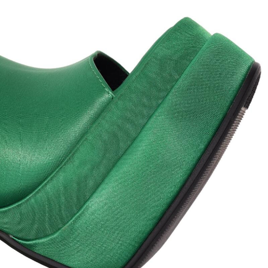 Green High-heel platform Slip On Mules