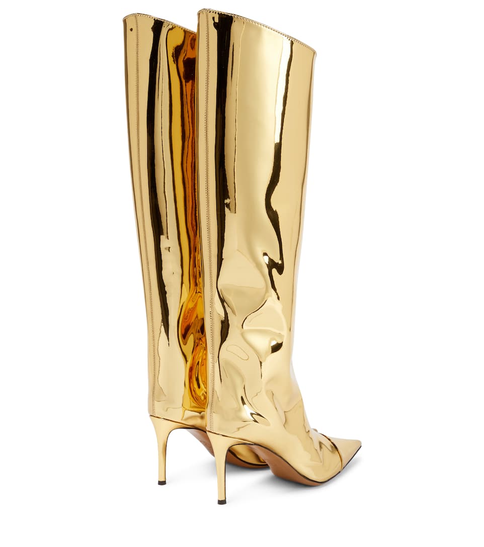 Gold High Fashion Metallic Knee High Boots