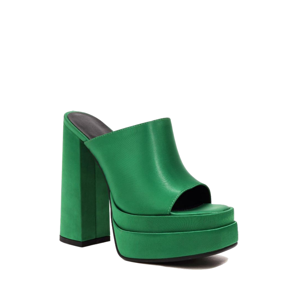 Green High-heel platform Slip On Mules – ADONIS BOUTIQUE