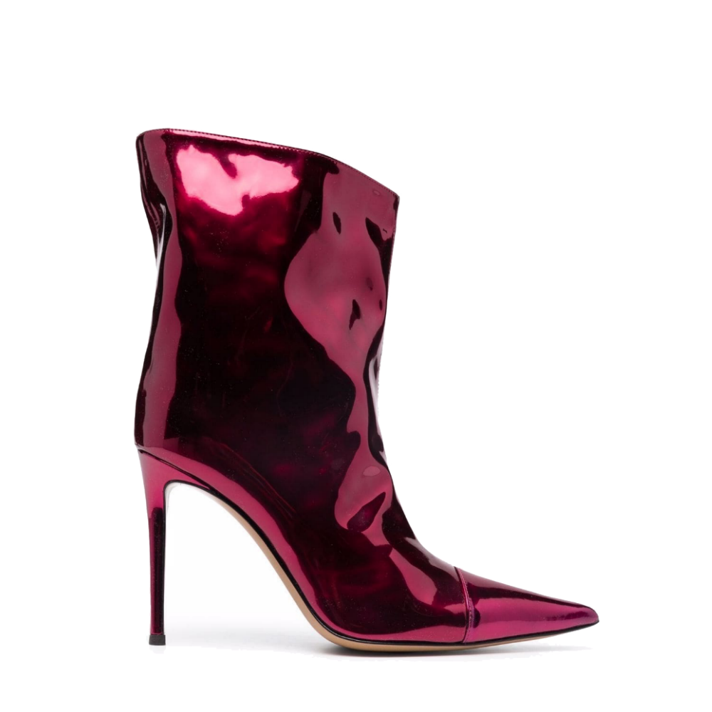 Pink High Fashion Metallic Ankle Boots
